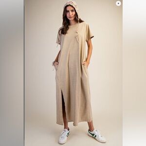 EASEL SML NWT Casual Beige Maxi Dress